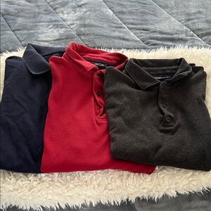 Apt. 9 Men's Polo Shirt Trio - Navy, Red, Charcoal